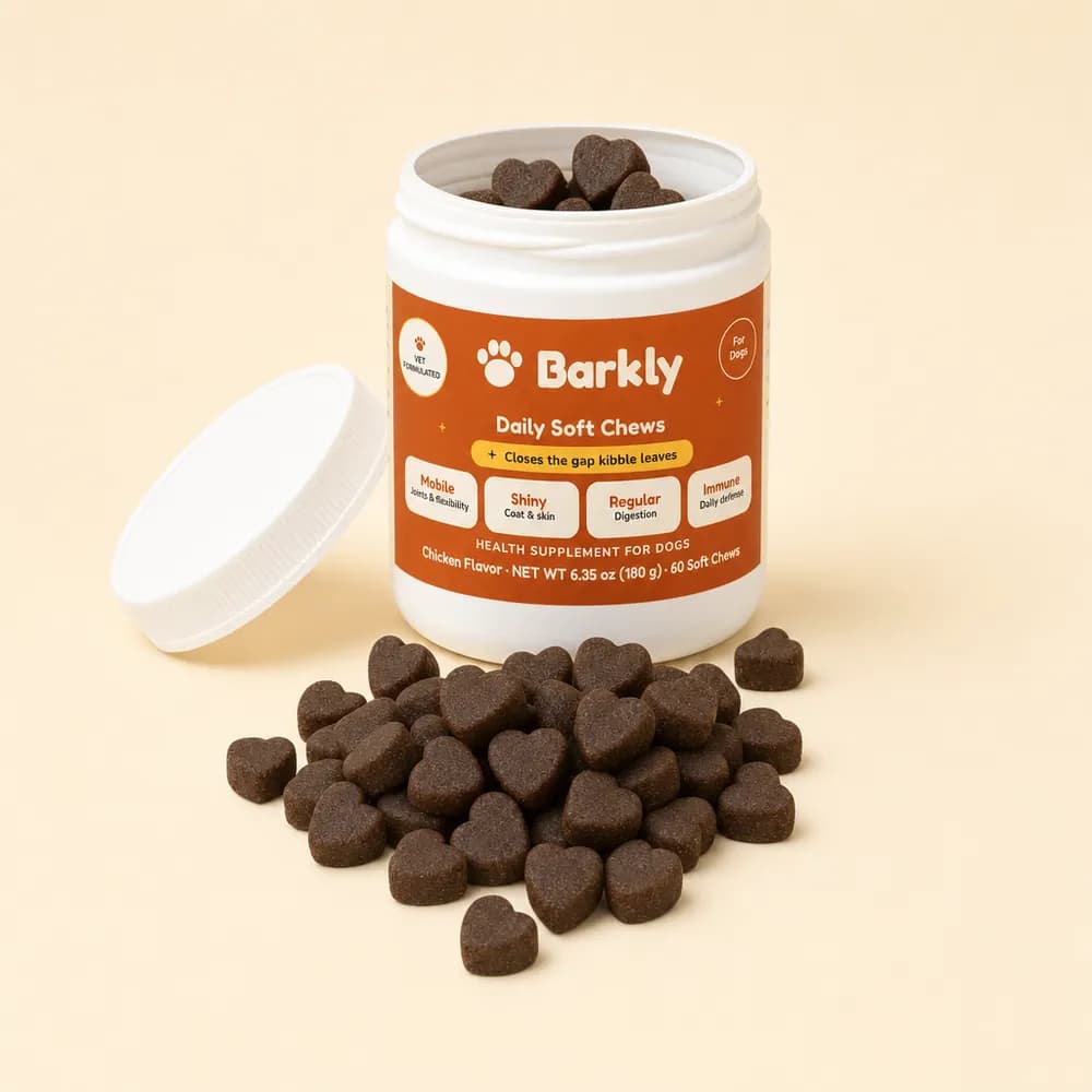 An open jar of Barkly Daily